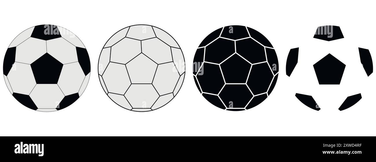 Sports balls black and white vector art hi-res stock photography and ...