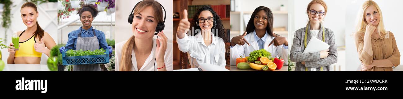 Diverse Group of Women Smiling and Holding Healthy Foods Stock Photo ...