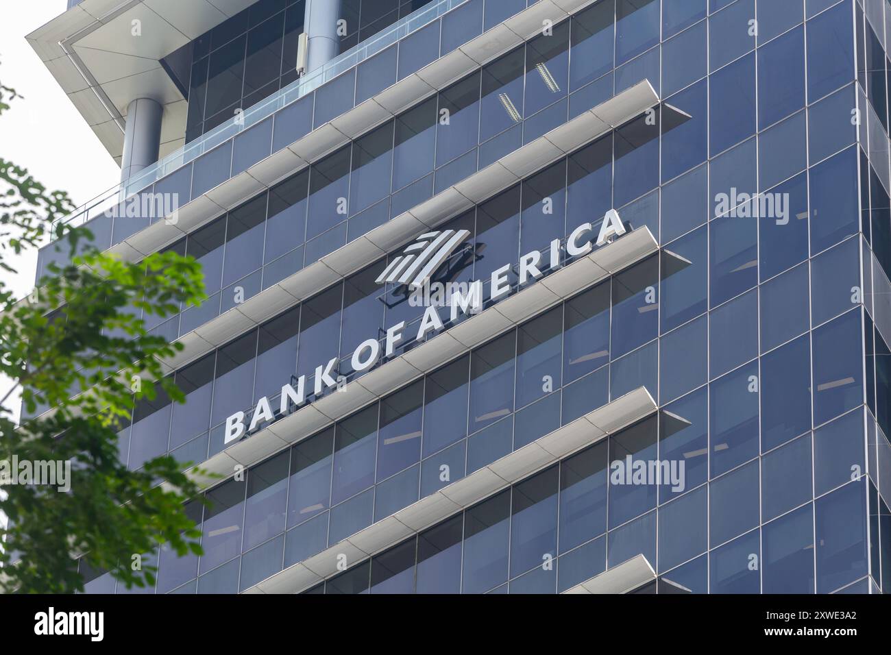 19 Aug 2024. Close up of Bank of America signage and logo on a modern  building exterior. Singapore Stock Photo - Alamy