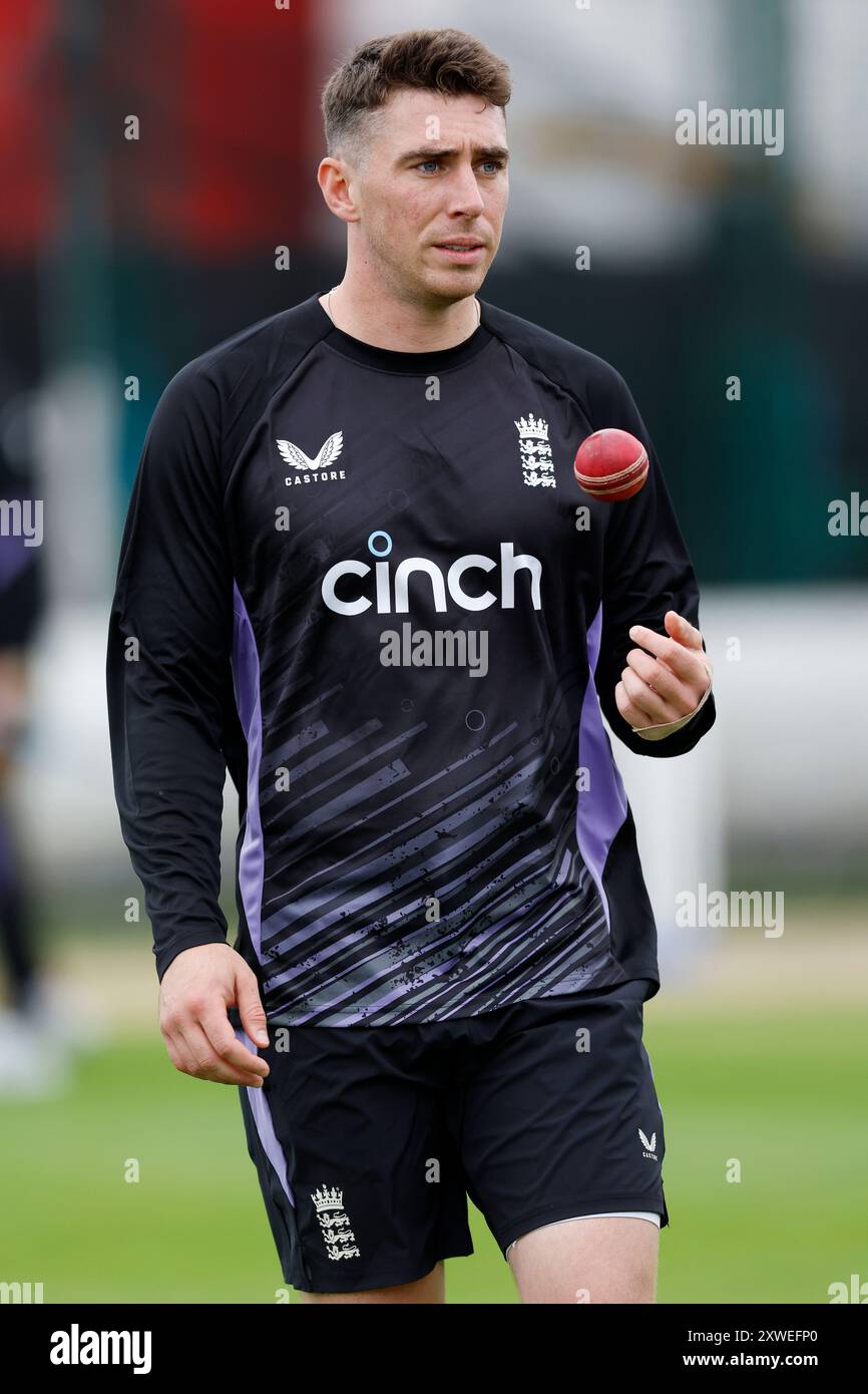 England's Dan Lawrence during a nets session at Emirates Old Trafford ...