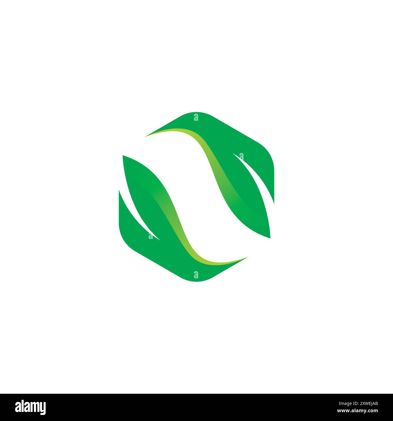 Hexagon Leaf Logo Vector. Nature Leaf Logo Stock Vector