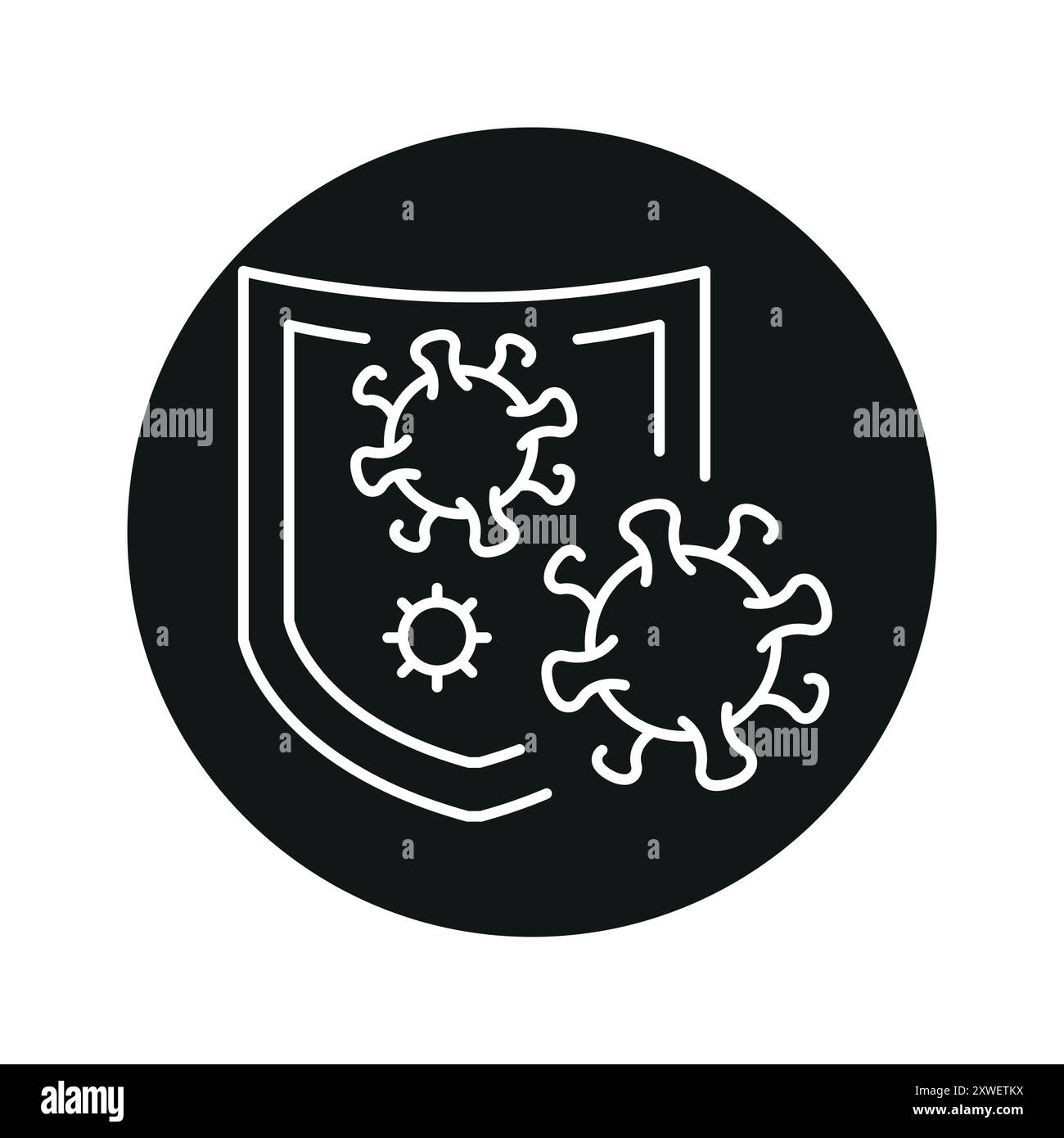 Immune system protection line black icon. Sign for web page, mobile app ...
