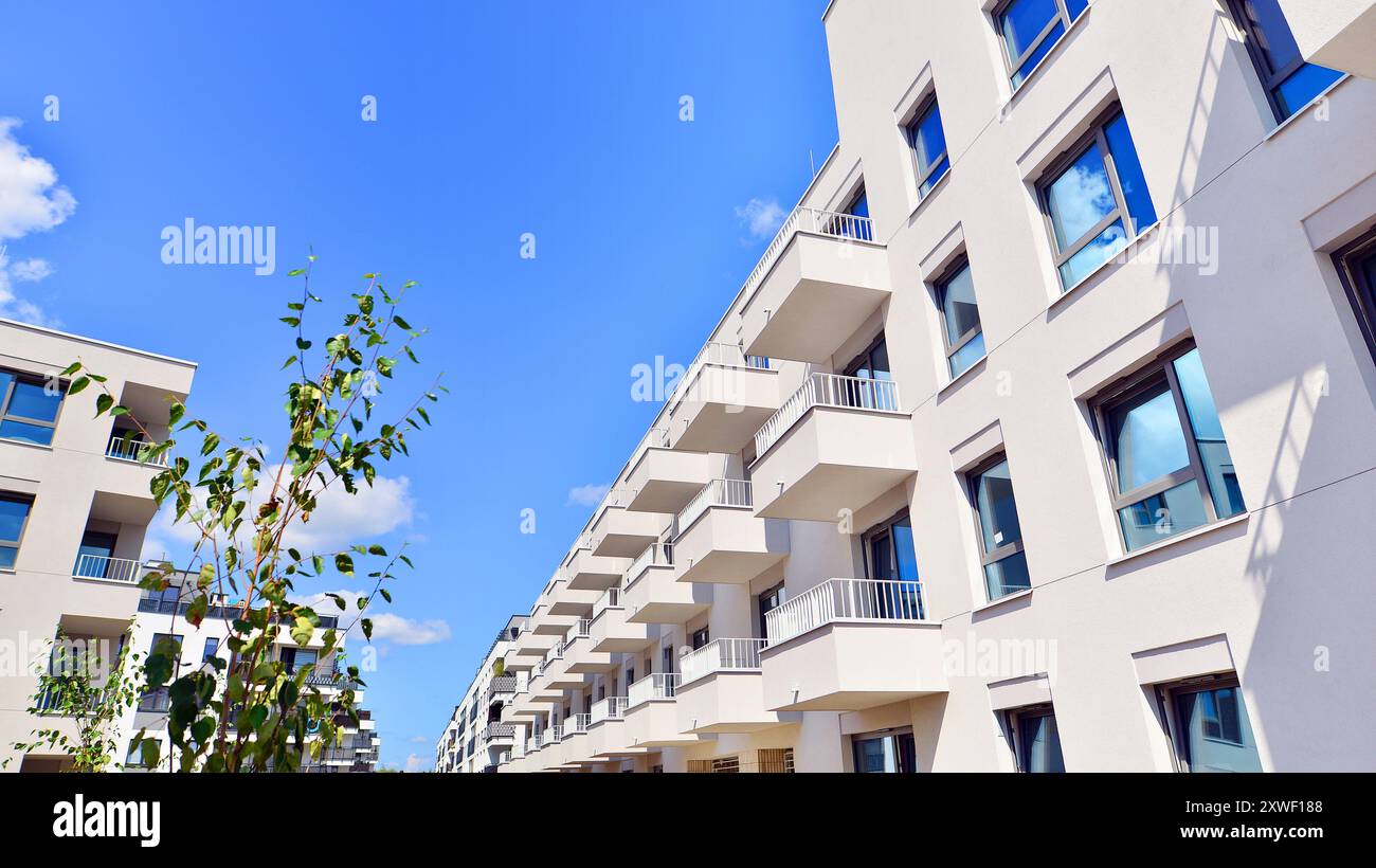 Modern architecture of urban residential apartment buildings on a sunny ...