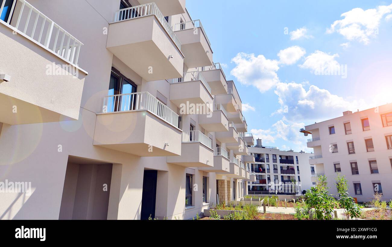 Modern architecture of urban residential apartment buildings on a sunny ... - Modern Urban Apartment Complex