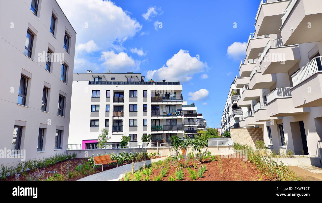 Picture of Modern architecture of urban residential apartment buildings on a sunny ...