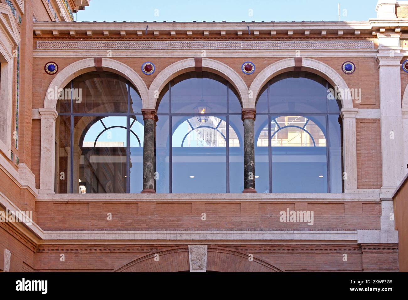 Three Large Arch Windows at Museum Building in Vatican Stock Photo - Alamy