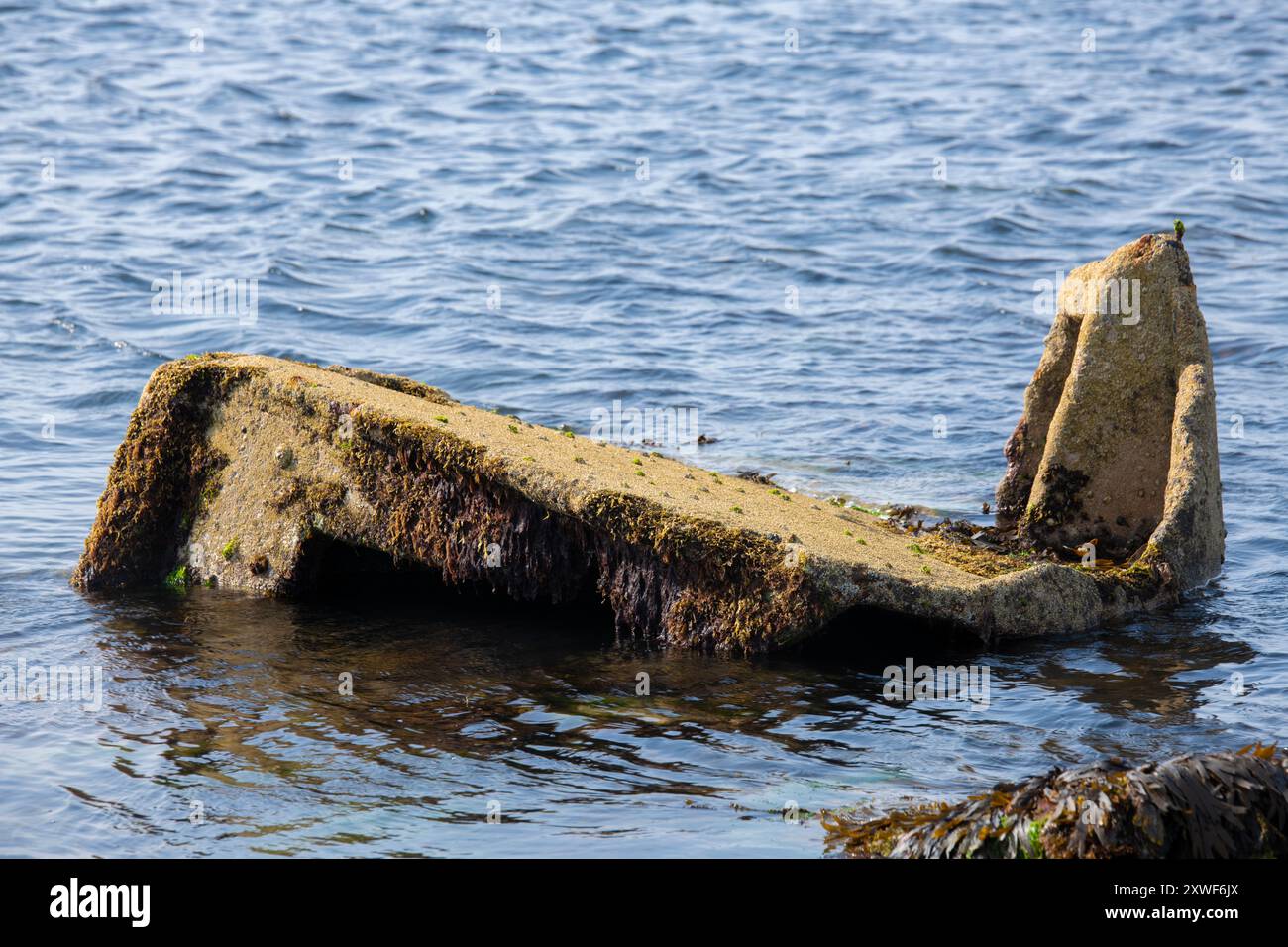 Remains of concrete ship SS Cretewheel wrecked in 1920 Stock Photo - Alamy