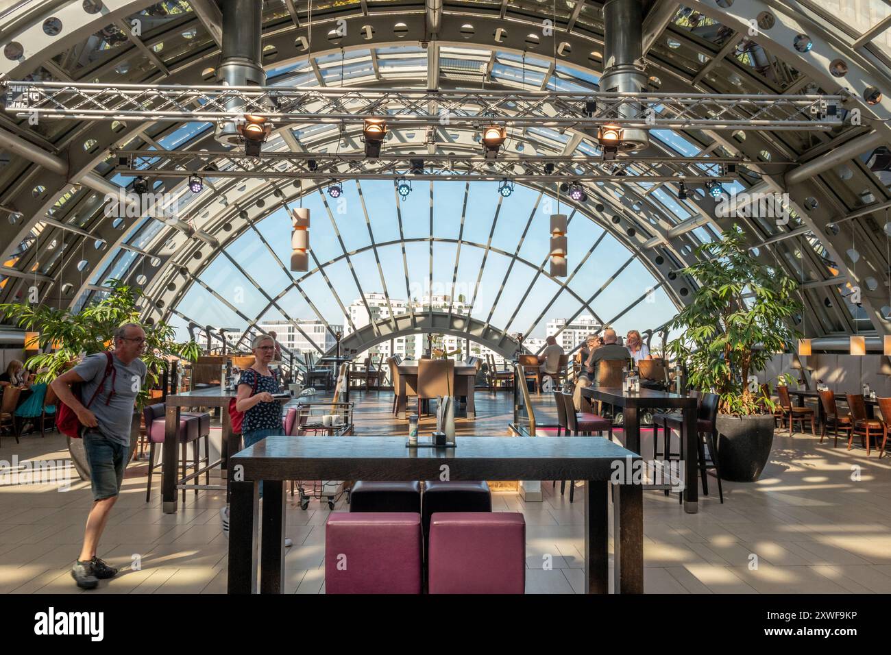 Berlin, August 12th 2024: The Restaurant Wintergarten on the seventh floor of Ka De We Stock Photo