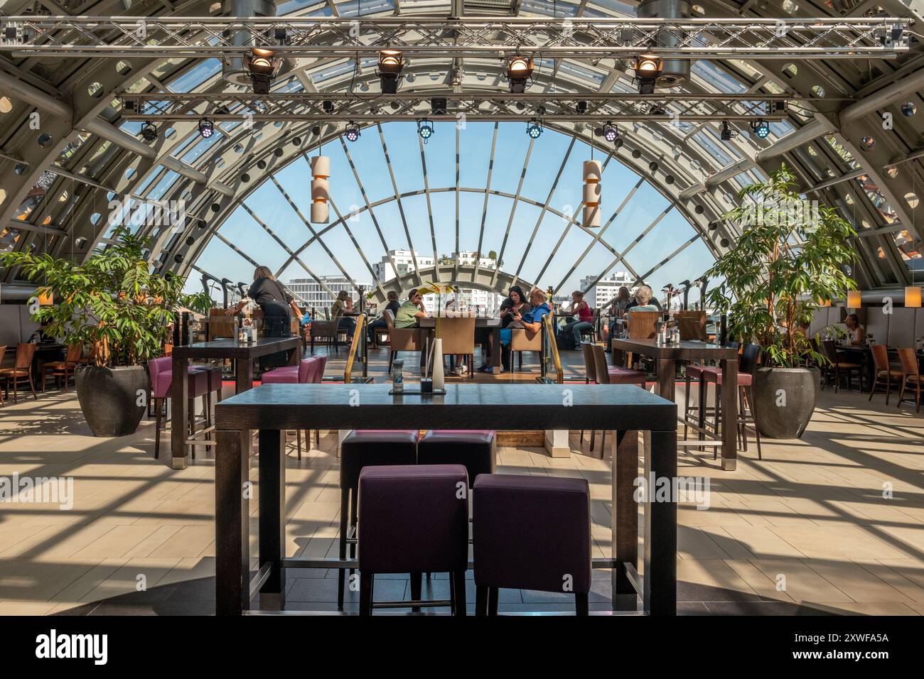 Berlin, August 13th 2024: The Restaurant Wintergarten on the seventh floor of Ka De We Stock Photo