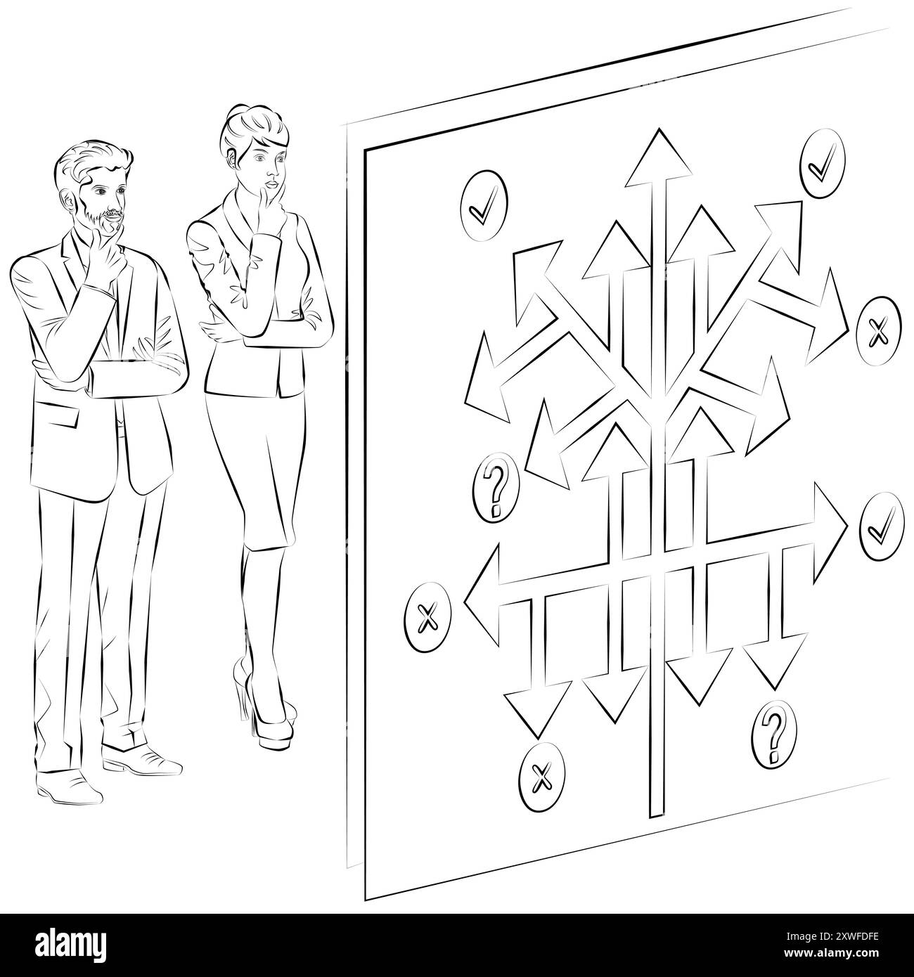 Flow chart process tree vector infographic business flow chart Black ...