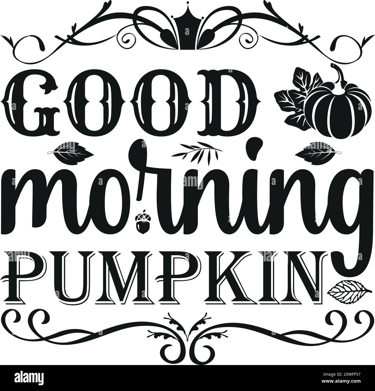 Autumn SVG Design Lettering Concept Typography T-Shirt Design Stock ...