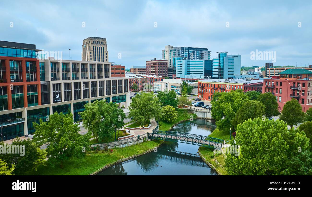 Aerial View of Downtown Kalamazoo with Park and Historic Buildings Aerial View of Downtown Kalamazoo with Park and Historic Buildings