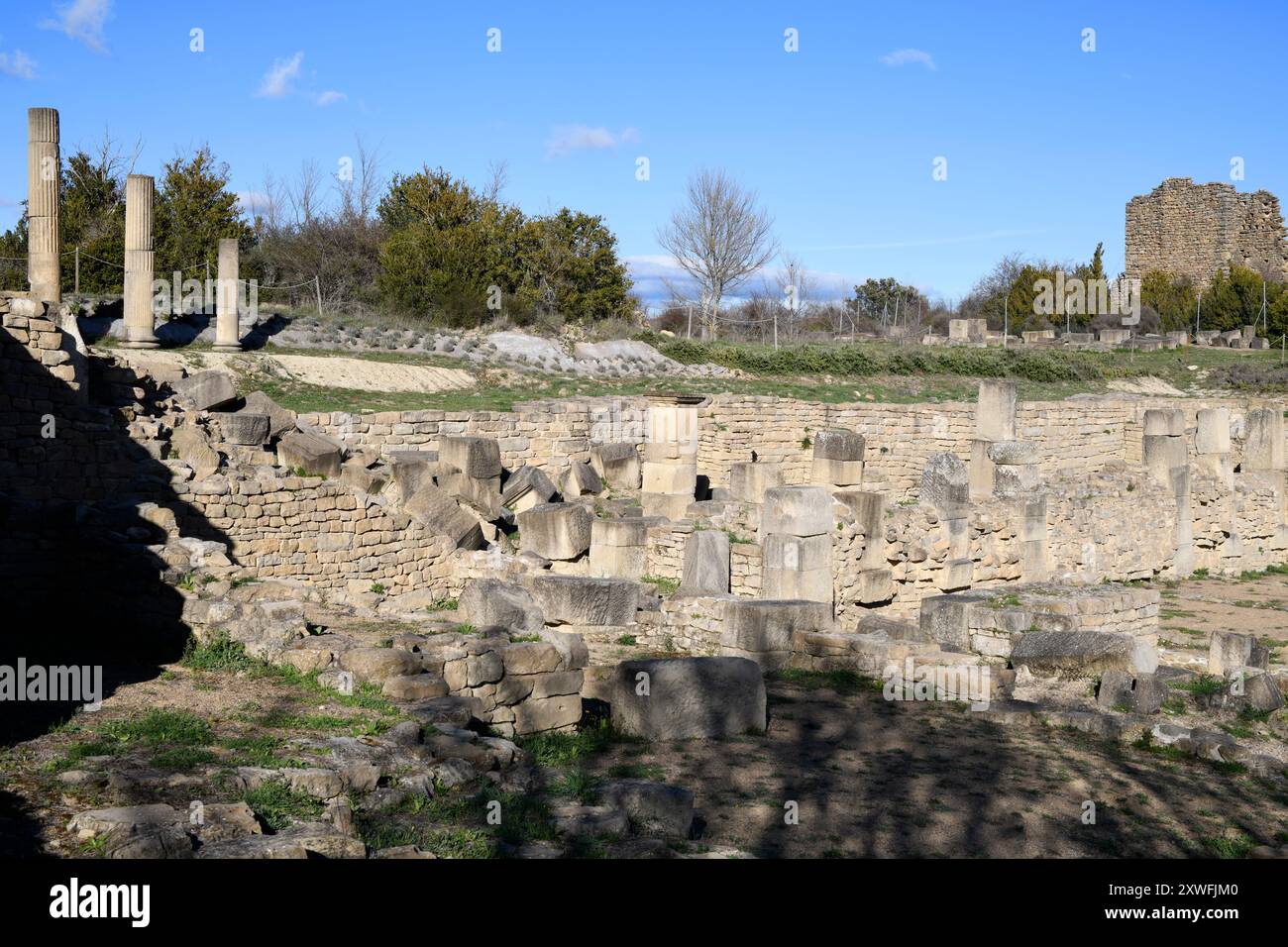Santa Criz Roman city. Eslava municipality, Sanguesa region, Navarra, Spain. Stock Photo