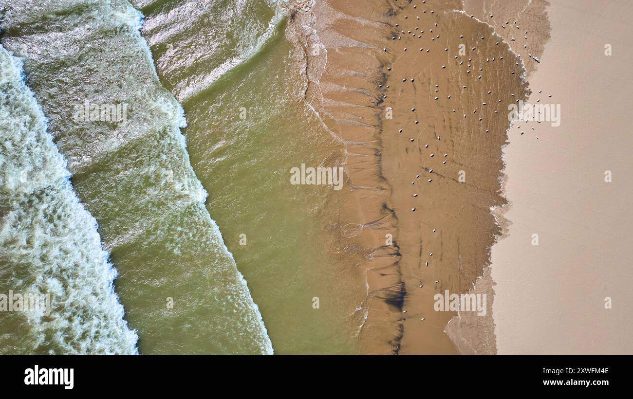 Aerial view ocean sandy beach hi-res stock photography and images - Alamy