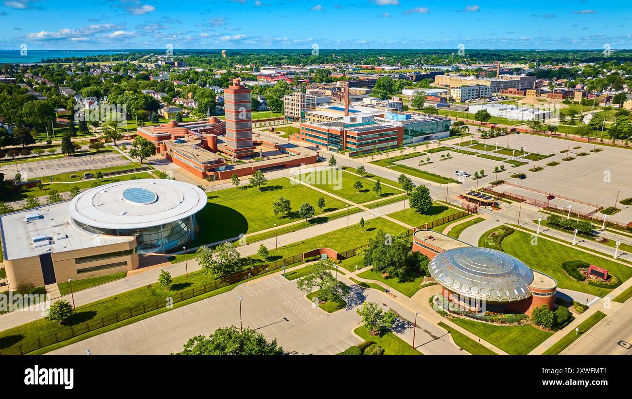 Drone view campus water tower hi-res stock photography and images - Alamy