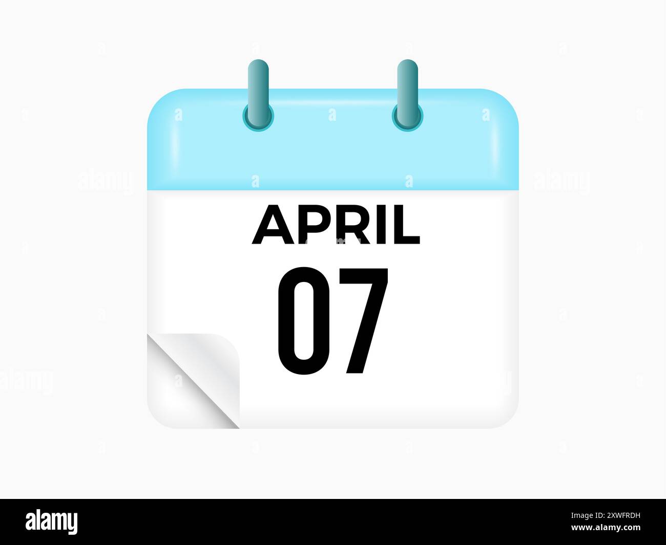 April 7 calendar and Time planner Daily Calendar Icon reminder April 7 calendar and Time planner Daily Calendar Icon reminder
