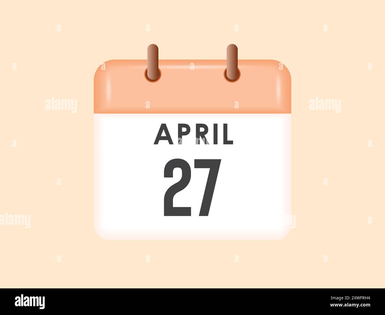 April 27 - calendar and Time planner. Daily Calendar Icon reminder ...