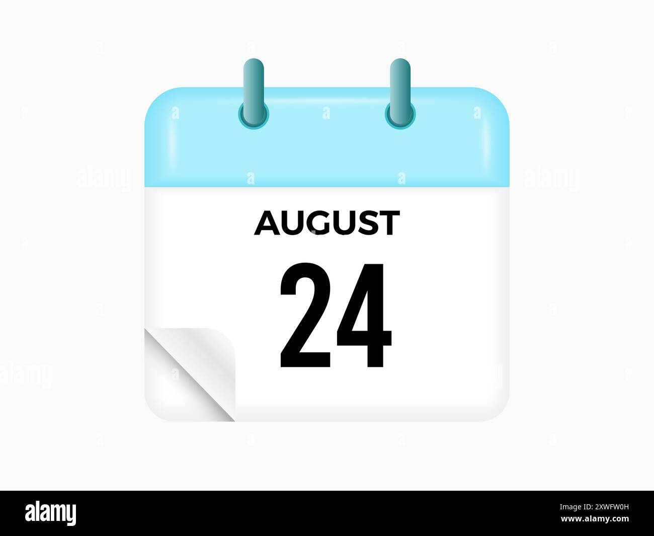 August 24 calendar and Time planner. Daily Calendar Icon reminder