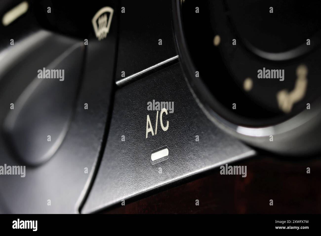 air condition switch inside a used car Stock Photo