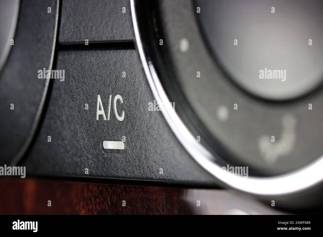 air condition switch inside a used car Stock Photo