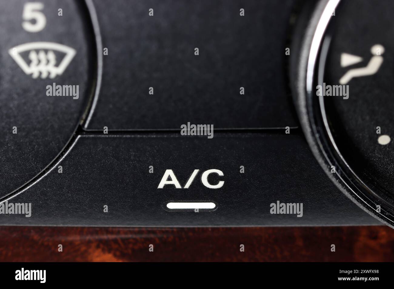 air condition switch inside a used car Stock Photo