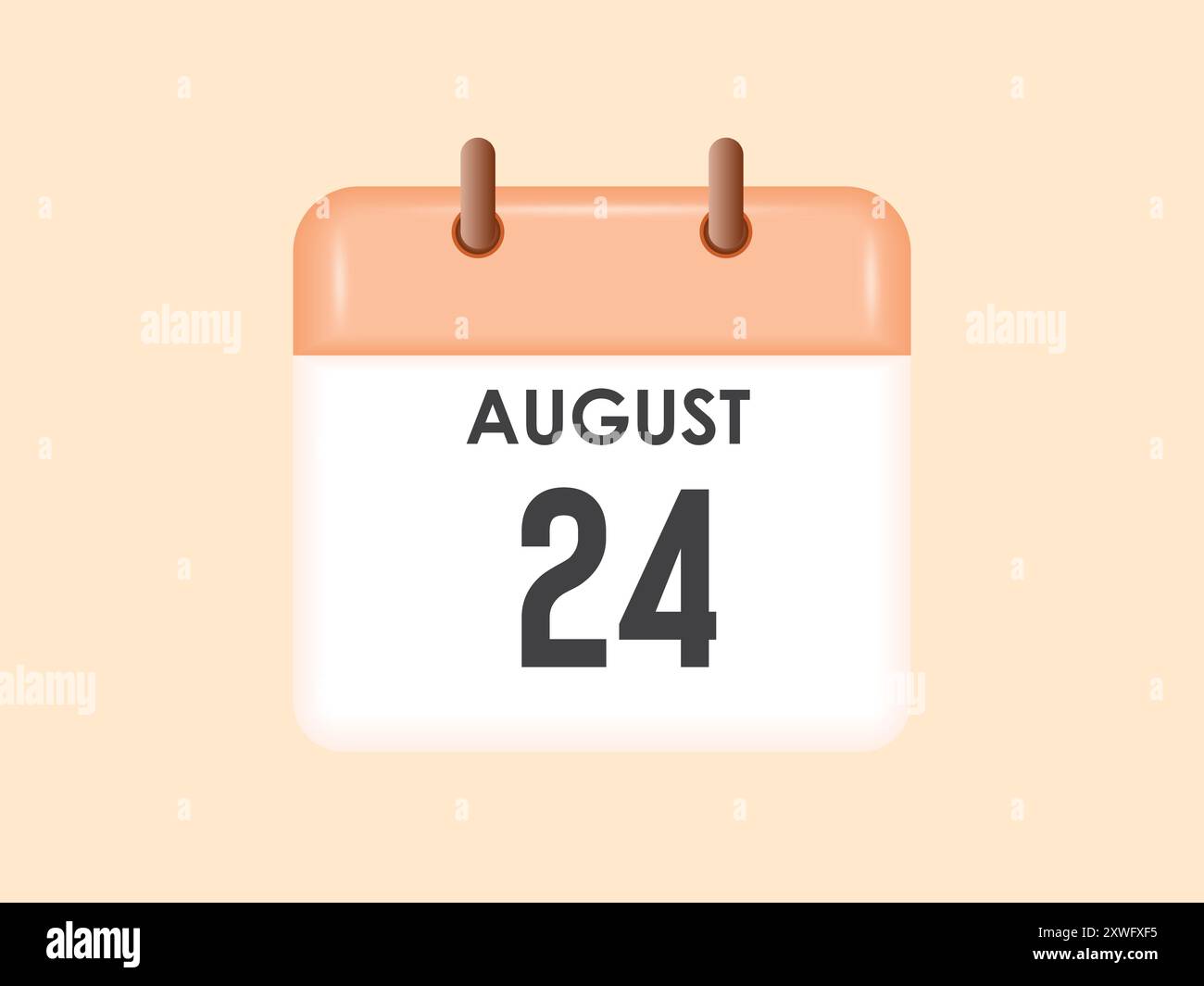 August 24 calendar and Time planner. Daily Calendar Icon reminder