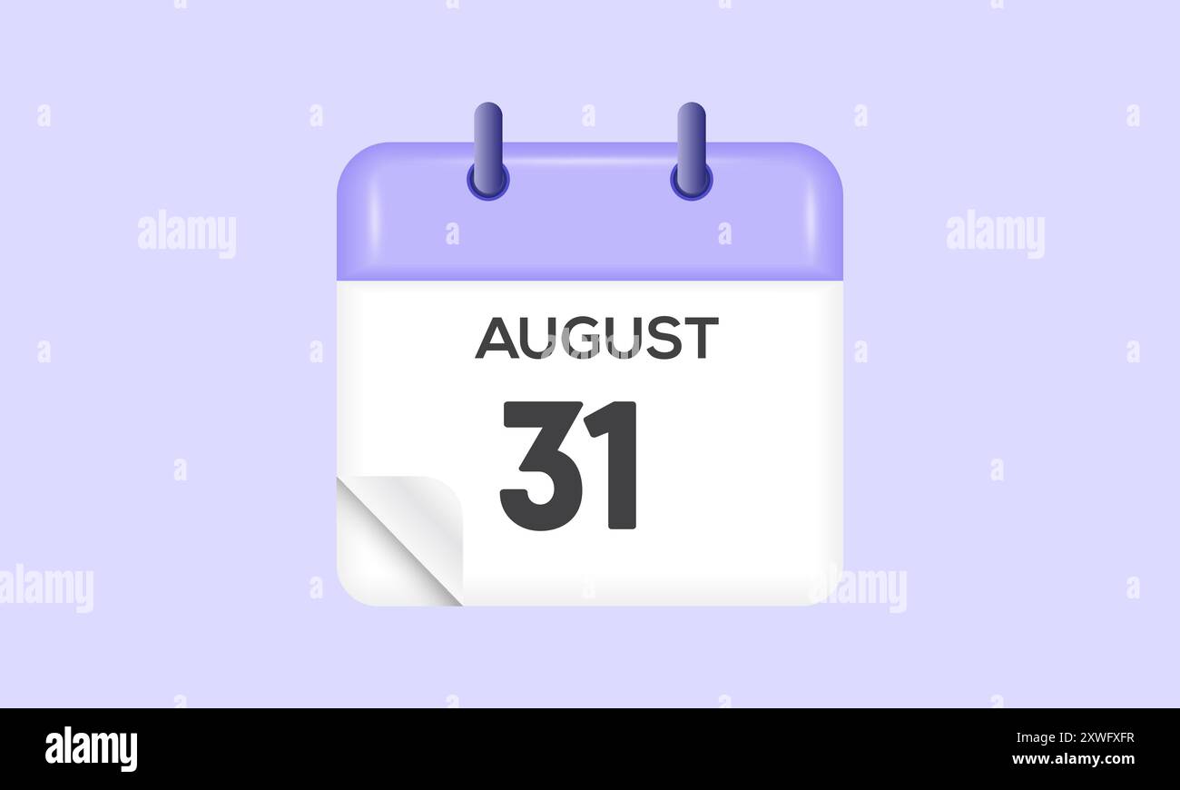 August 31 calendar and Time planner Daily Calendar Icon reminder