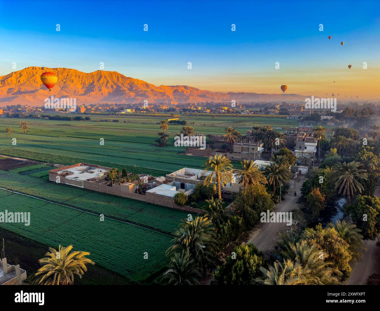 Hot air balloon ride over Luxor the ancient Egyptian civilization ...