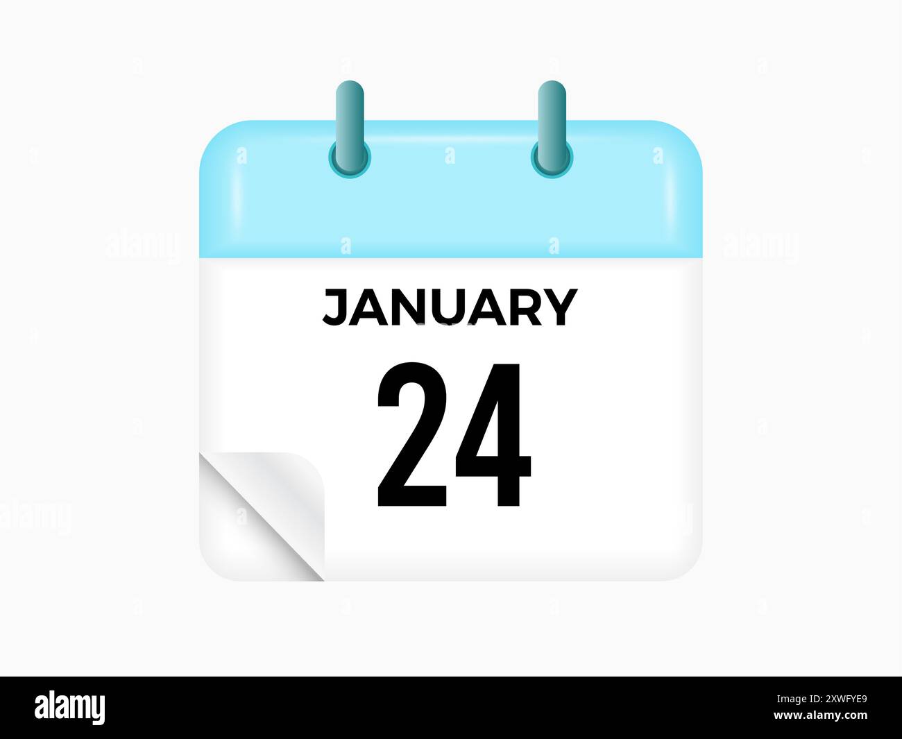 January 24 calendar and Time planner. Daily Calendar Icon reminder