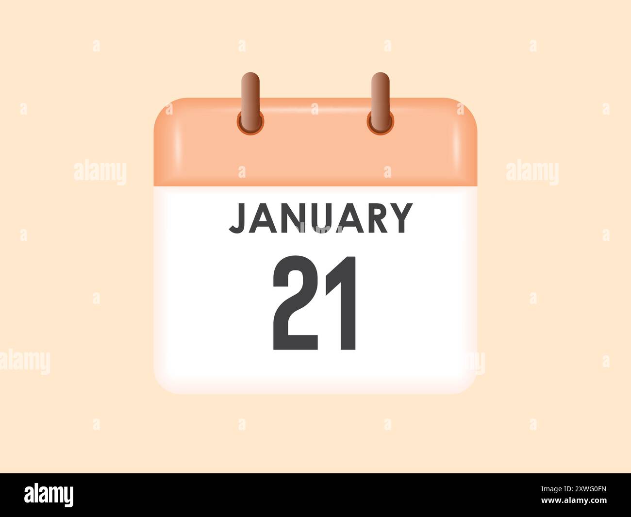 January 21 - calendar and Time planner. Daily Calendar Icon reminder ...