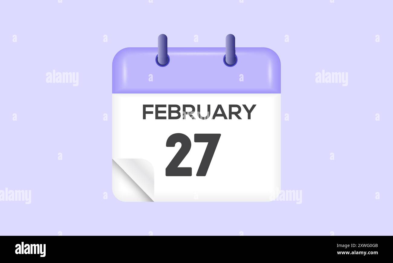 February 27 calendar and Time planner Daily Calendar Icon reminder February 27 calendar and Time planner Daily Calendar Icon reminder