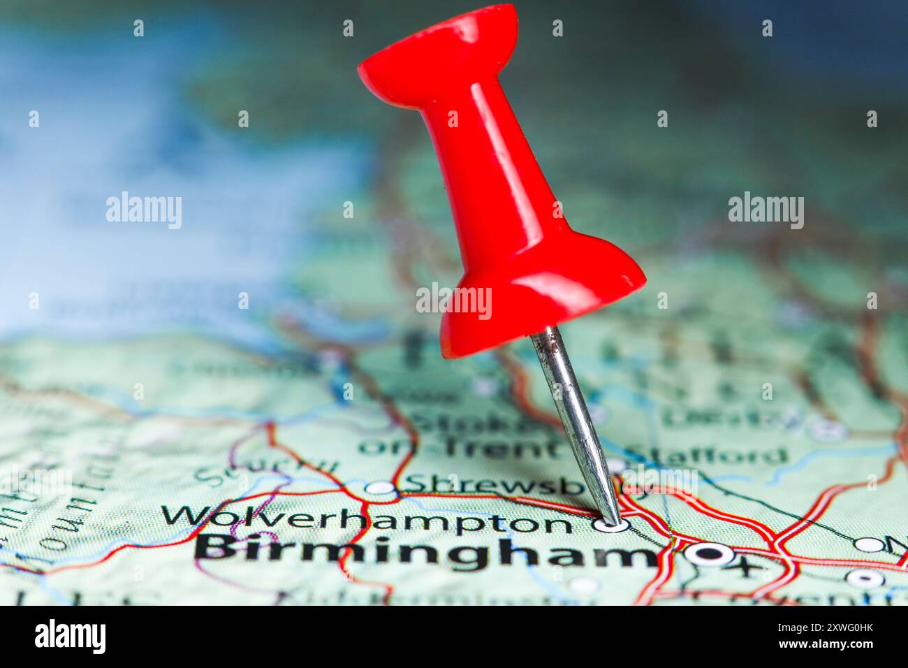 Wolverhampton, Great Britain pin on map Stock Photo - Alamy