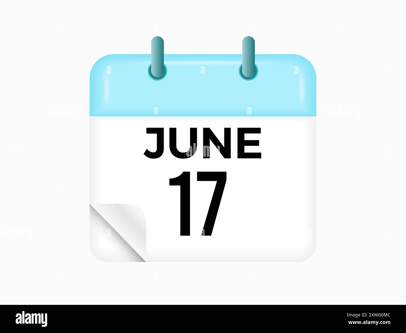 June 17 - calendar and Time planner. Daily Calendar Icon reminder ...