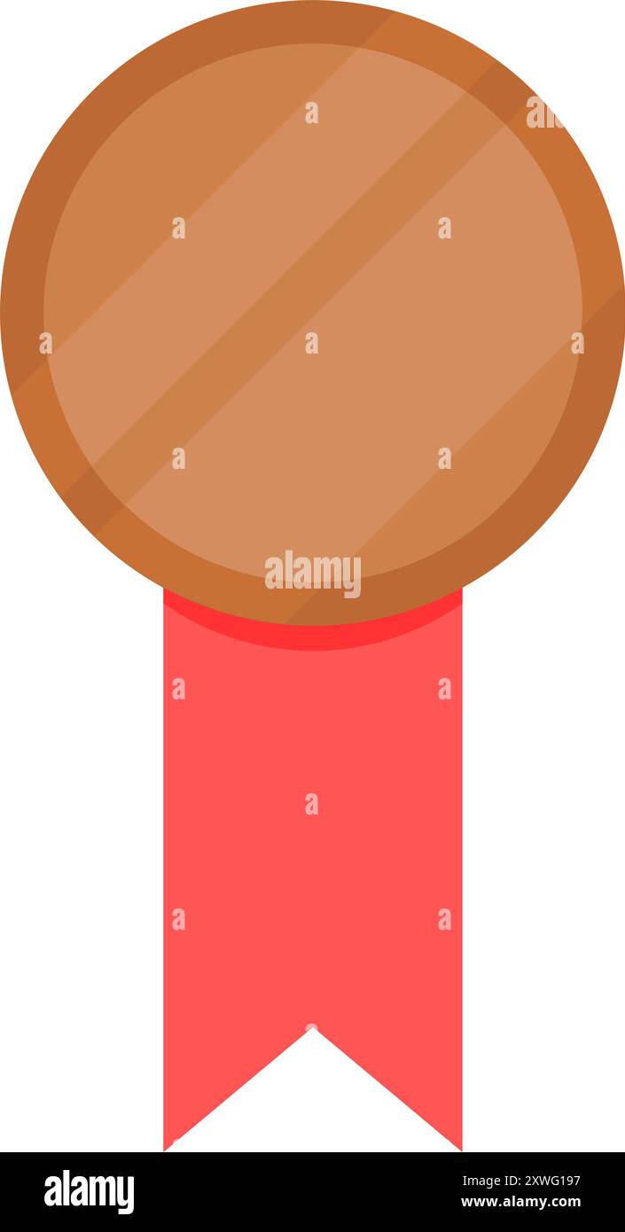 Bronze medal. Round bronze medal. Stock Vector