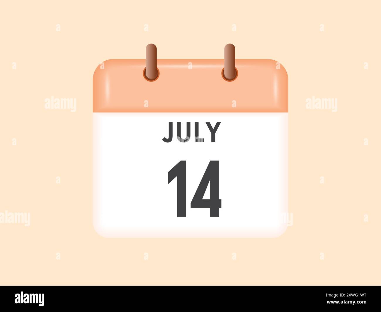 July 14 calendar and time planner daily calendar icon reminder