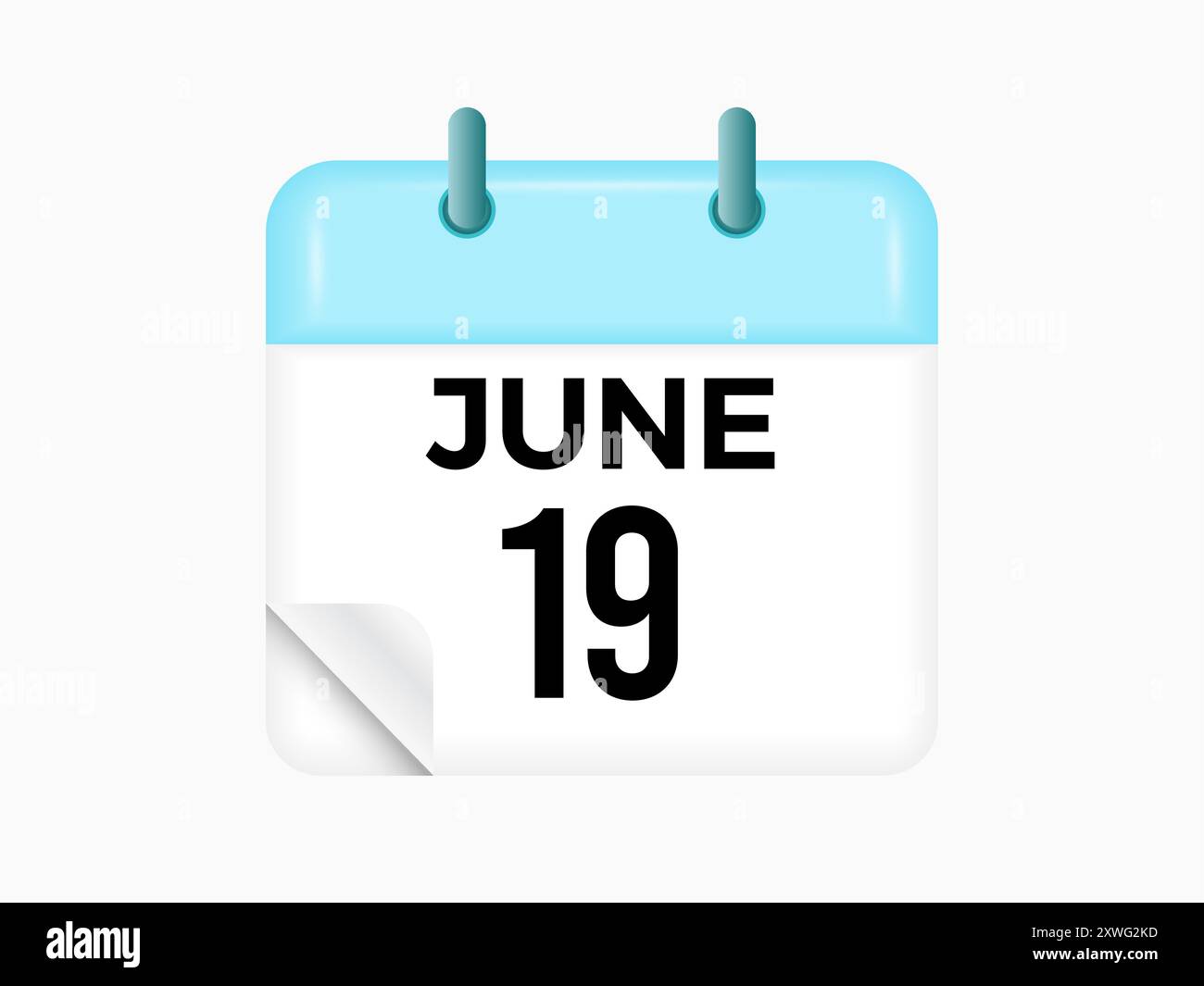 June 19 - calendar and Time planner. Daily Calendar Icon reminder ...