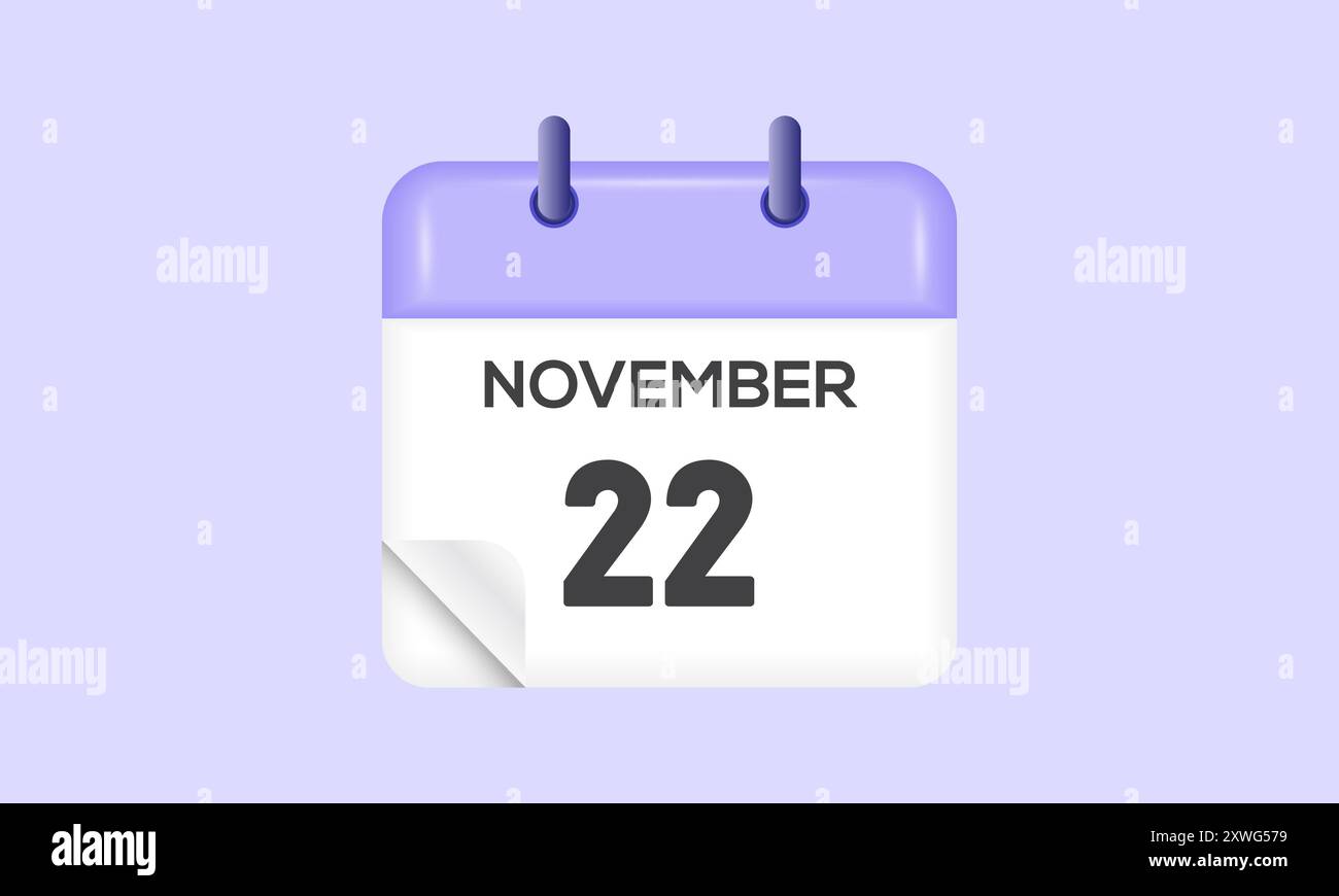 November 22 - calendar and Time planner. Daily Calendar Icon reminder ...