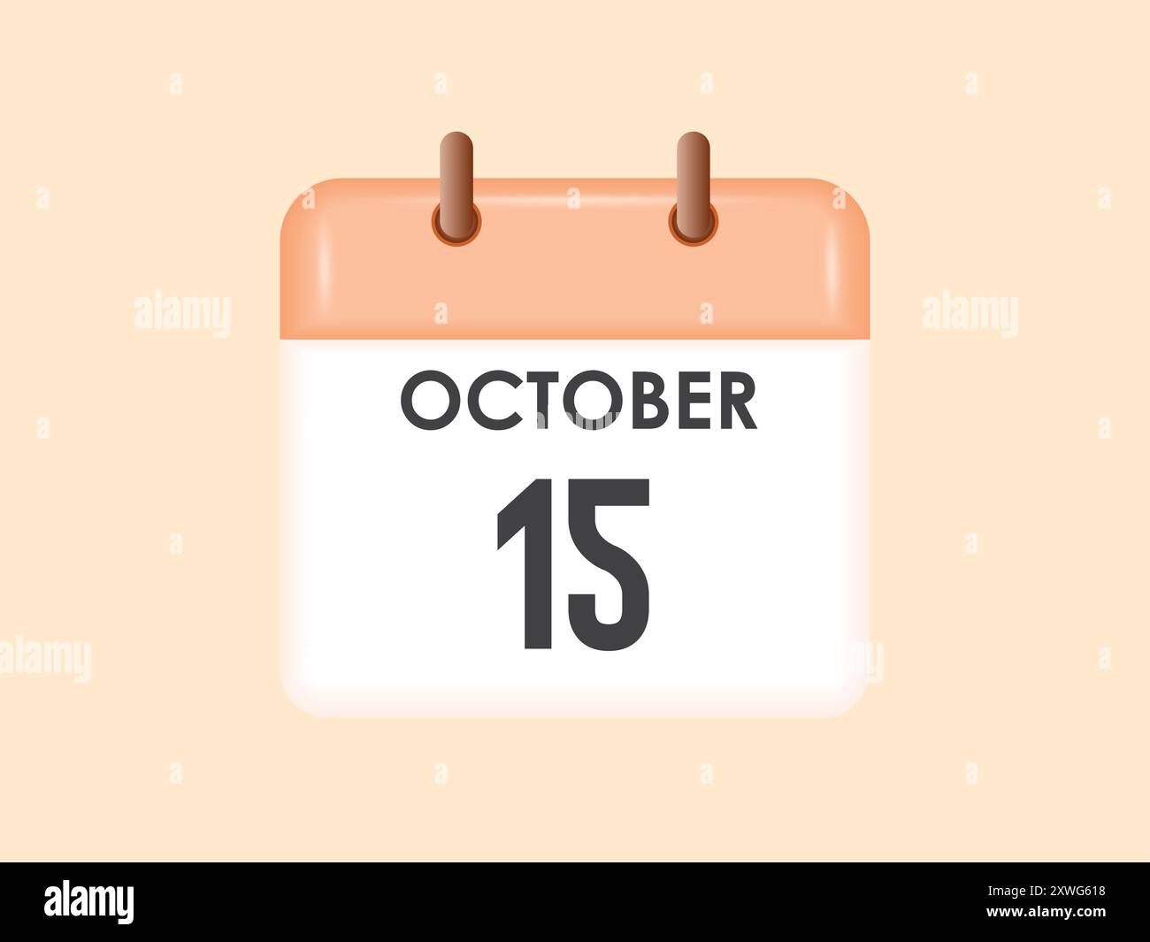 October 15 - calendar and Time planner. Daily Calendar Icon reminder ...