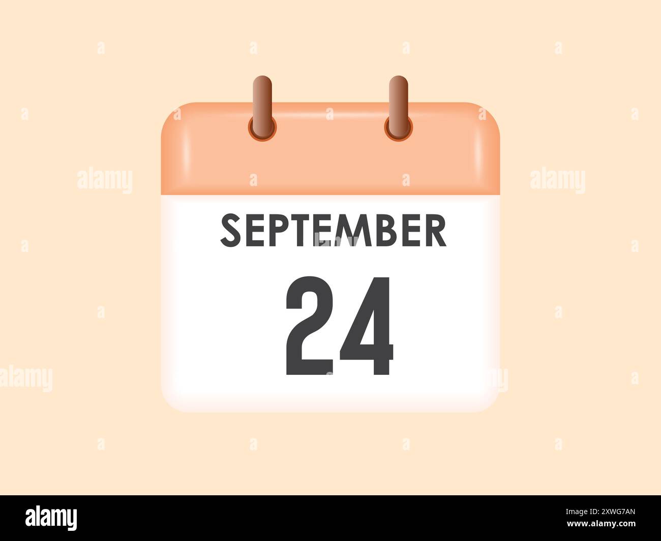September 24 calendar and Time planner. Daily Calendar Icon reminder