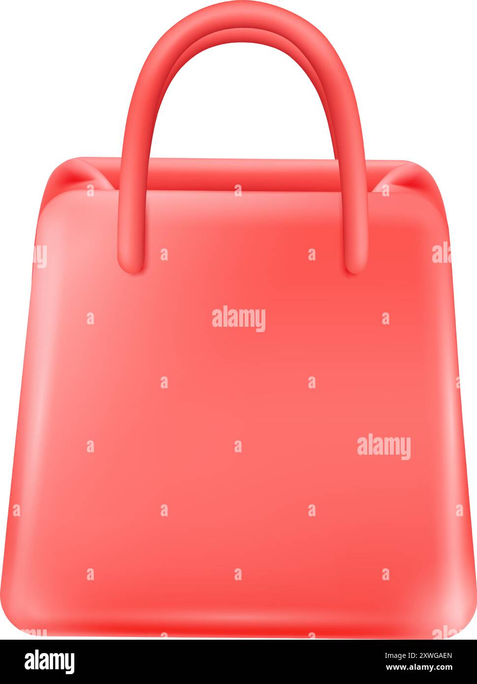 Web store 3d icon. Plastic shopping bag isolated on white background ...