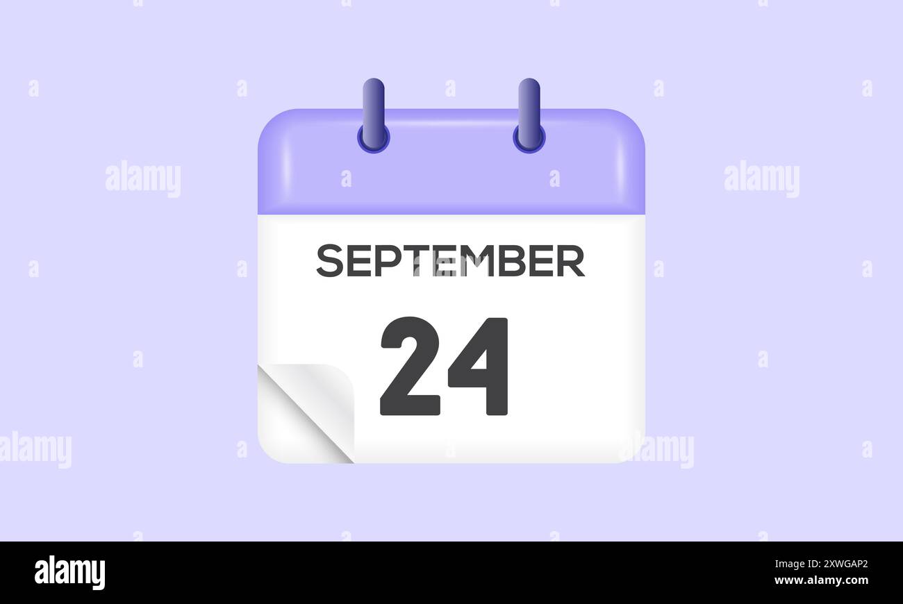 September 24 - calendar and Time planner. Daily Calendar Icon reminder