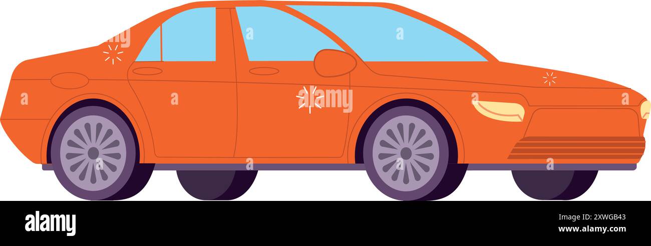 Red sedan side view Stock Vector Images - Alamy