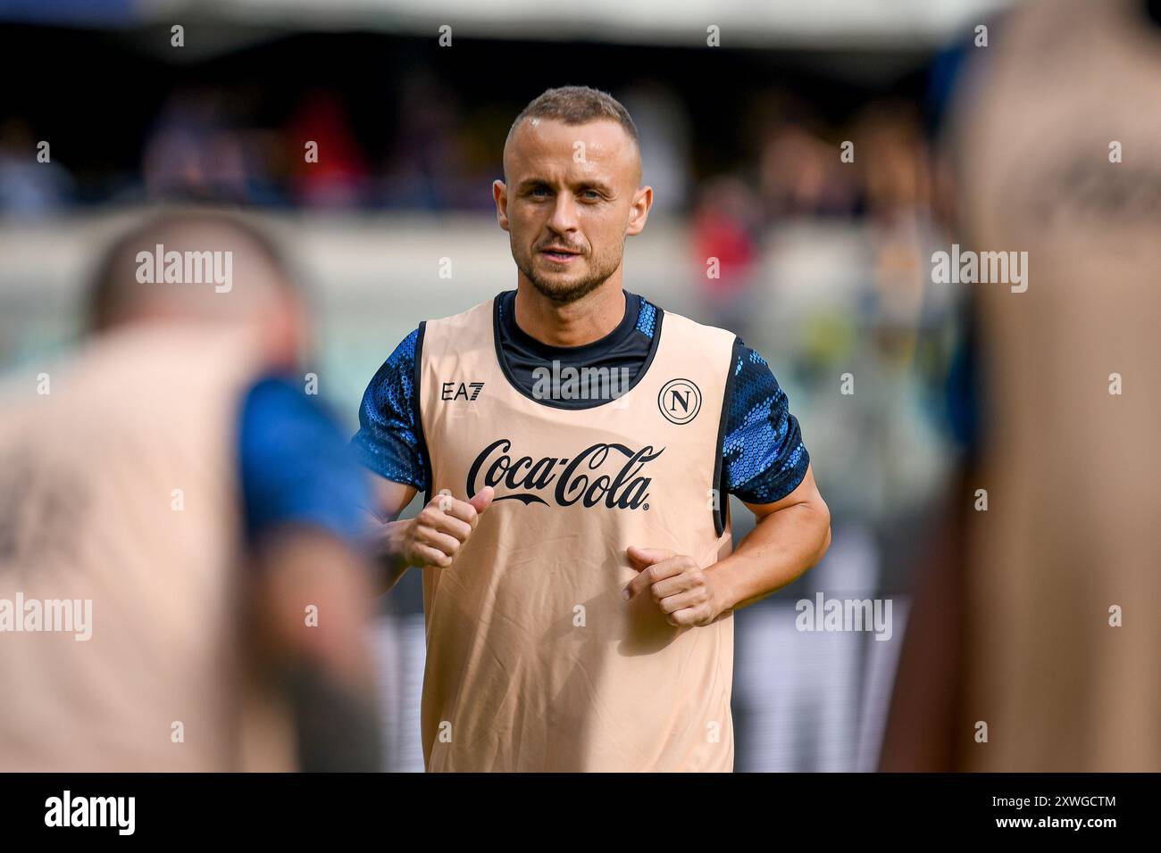 Napoli's Stanislav Lobotka portrait during Hellas Verona FC vs SSC Napoli, Italian soccer Serie A match in Verona, Italy, August 18 2024 Stock Photo