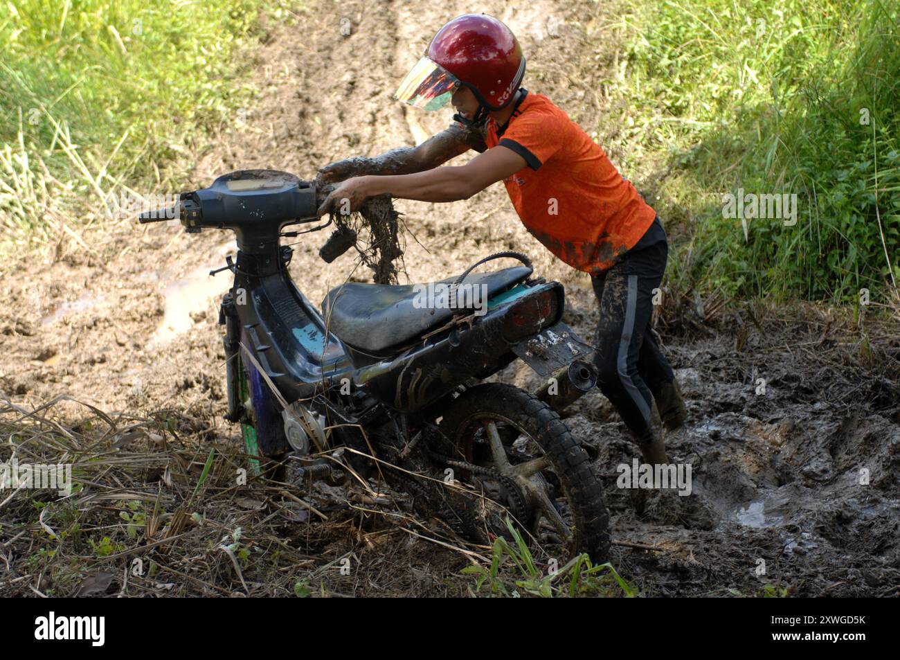 Moto Cross racing a local community event, Bongkud, Ranau, Sabah ...