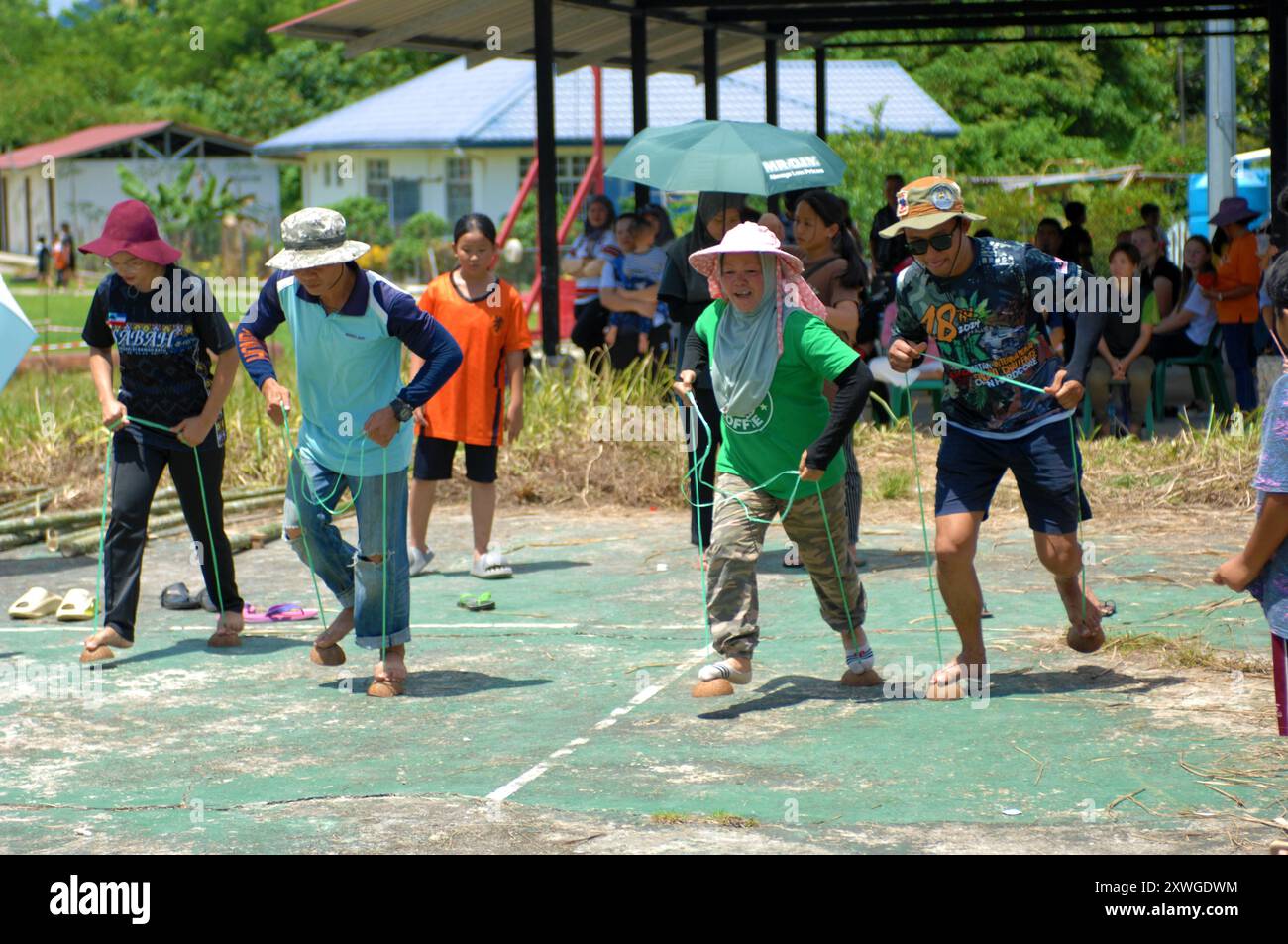 Coconut Shell Race at local community event, Bongkud, Ranau, Sabah ...