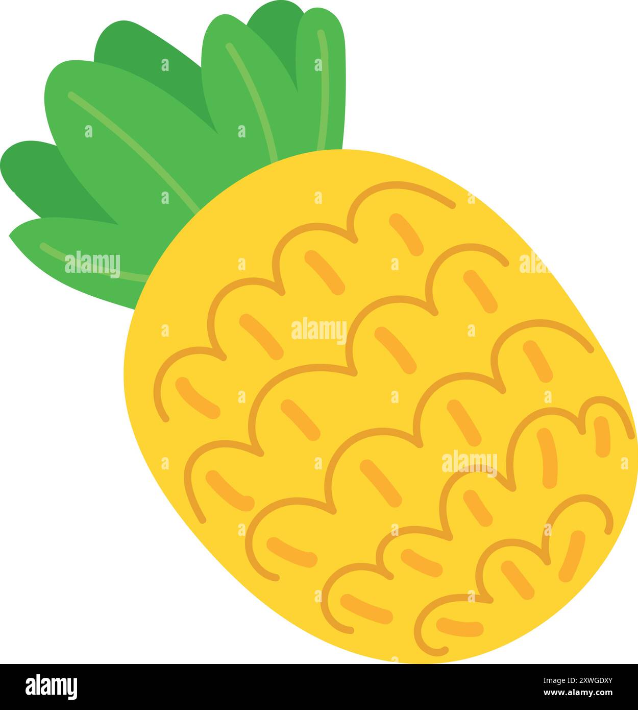 Pineapple color icon. Tropical summer fruit symbol isolated on white ...