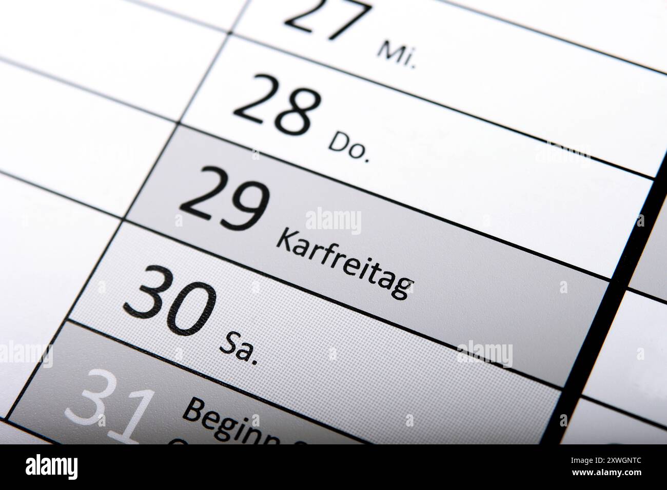 Annual calendar 2024, Good Friday Stock Photo - Alamy