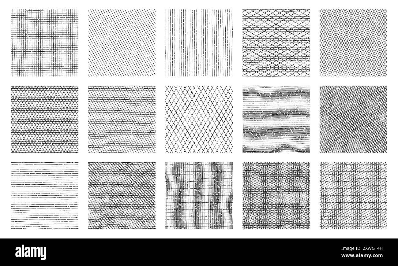 Line crosshatch patterns, cross hatch texture vector seamless ...