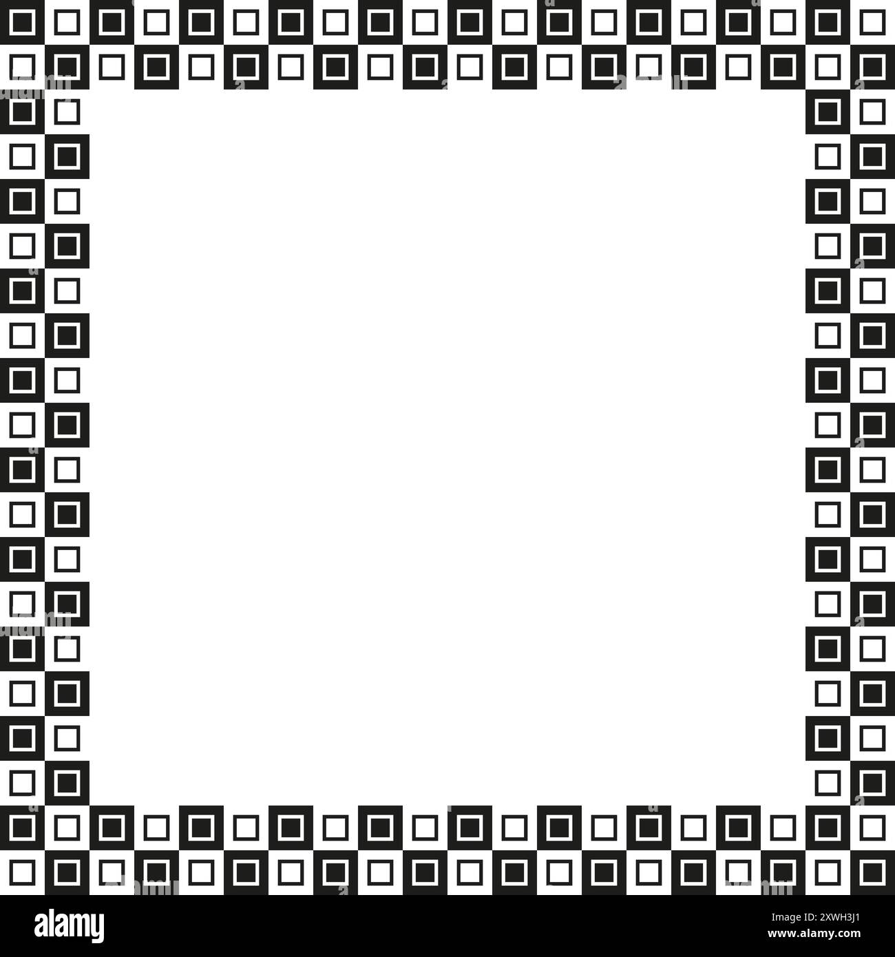 Geometric square frame. Black and white. Modern minimal border ...