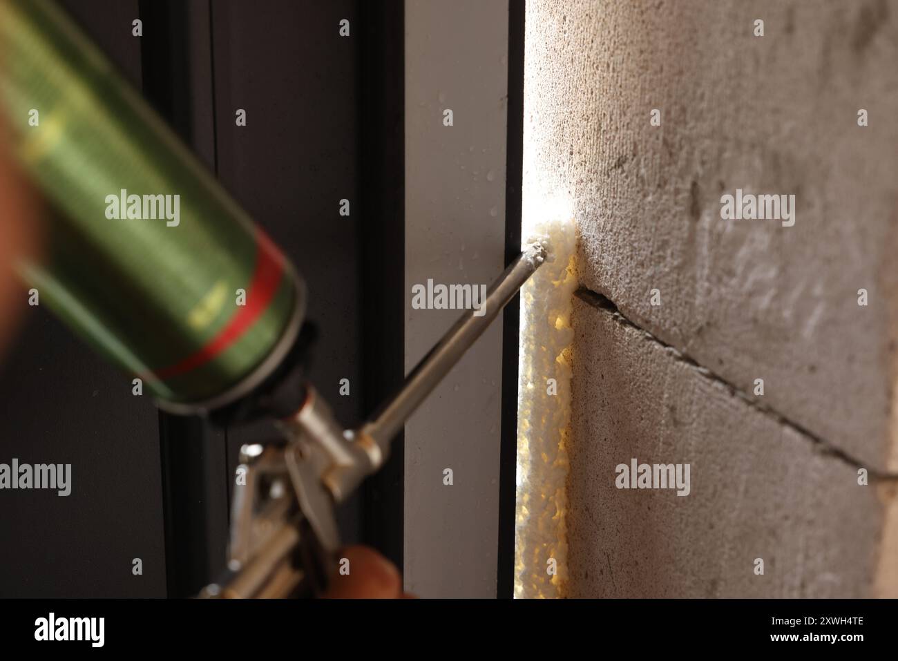 Door installation process polyurethane foam hi-res stock photography ...